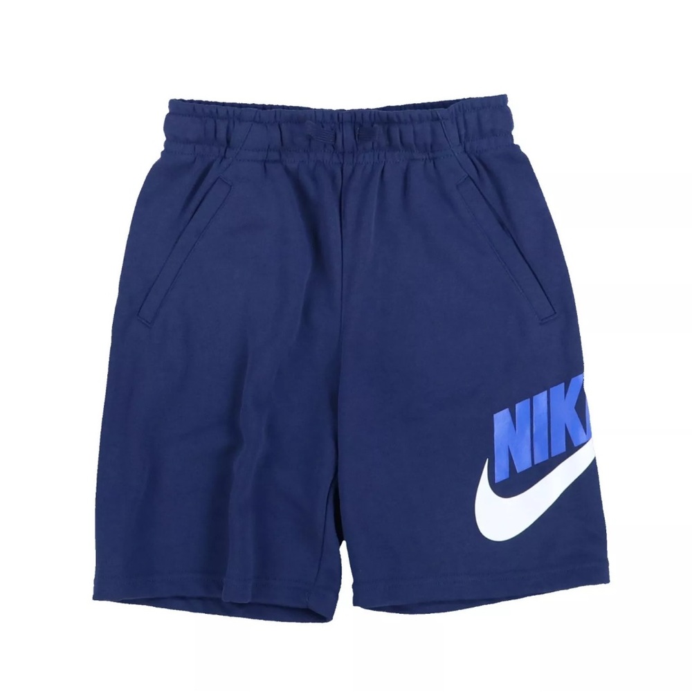 Nike Youth Boys Athletic Shorts Sweats Logo Sport Pockets Swoosh Navy Large